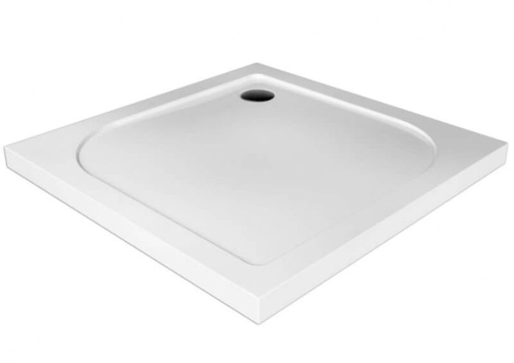 Brodzik kwadratowy posadzkowy 80x80 cm Polimat Tako 00402 biały połysk