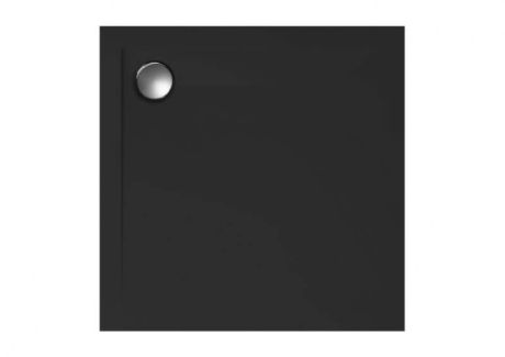Przejdź do produktu Brodzik kwadratowy posadzkowy 100x100 cm ze strukturą kamienia GEOS Polimat 00395 czarny