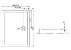 Brodzik prostokątny kompaktowy 120x90 cm Goliat Polimat 00015 biały