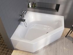 Wanna narożna 145x145 cm Riho Austin Plug&Play 207009 biały