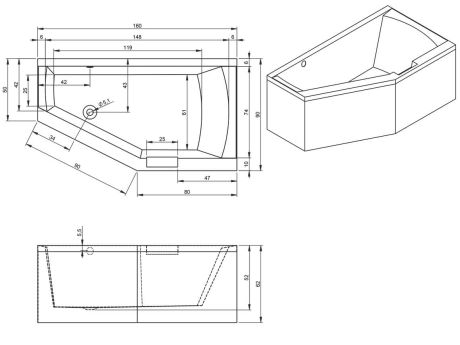 Przejdź do produktu Wanna narożna 160x90 cm z akrylową obudową Riho Geta Plug&Play B030009005 lewa biały połysk