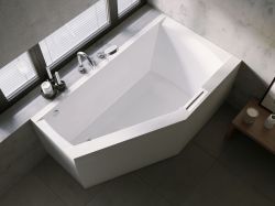 Wanna narożna 160x90 cm Riho Geta Plug&Play B030009005 lewa biały