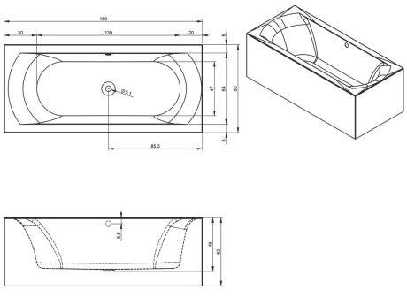 Przejdź do produktu Wanna prostokątna 180x80 cm ze zintegrowaną obudową Riho Linares Plug&Play B142010005 prawa biały połysk