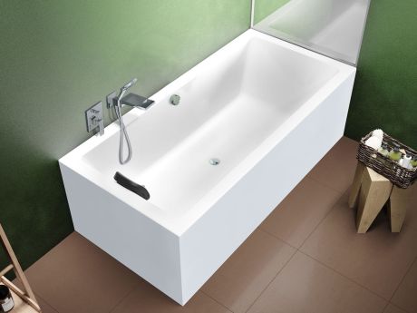 Przejdź do produktu Wanna prostokątna 180x90 cm z akrylową obudową Riho Lugo Plug&Play B134015005 lewa biały