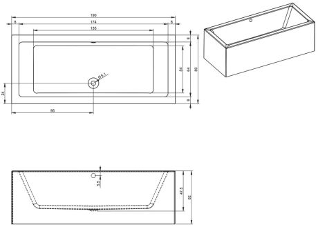 Przejdź do produktu Wanna prostokątna 190x80 cm z akrylową obudową Riho Lugo Plug&Play B135015005 lewa biały