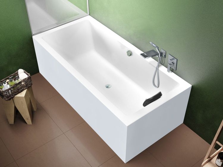 Wanna prostokątna 190x90 cm z akrylową zabudową Riho Lugo Plug&Play B136014005 prawa biały
