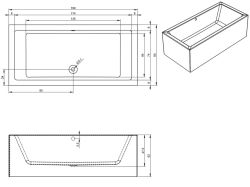 Wanna prostokątna 190x90 cm Riho Lugo Plug&Play B136015005 lewa biały