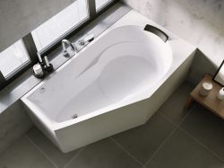 Wanna asymetryczna 160x90 cm Riho Yukon Plug&Play BD75 lewa biały
