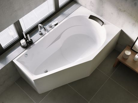 Przejdź do produktu Wanna asymetryczna 160x90 cm z obudową Plug&Play Riho Yukon B009012005 lewa biały połysk