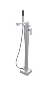 Bateria wannowa wolnostojąca Besco Varium chrom BW-V-CH z zestawem prysznicowym