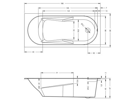 Przejdź do produktu Wanna narożna prostokątna 180x80 cm Riho Lazy B081001005 biały połysk
