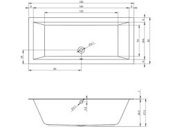 Wanna prostokątna 180x80cm Riho Lugo B133001105 biały mat