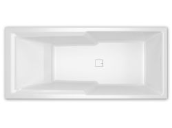 Wanna prostokątna 180x80cm z wydzieloną przestrzenią prysznicową i oświetleniem LED Riho Still Shower B103004005 lewa LED biały połysk