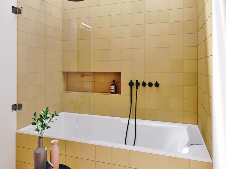 Wanna prostokątna 180x80cm z wydzieloną przestrzenią prysznicową i oświetleniem LED Riho Still Shower B103003005 prawa LED biały połysk
