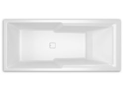 Wanna prostokątna 180x80cm z wydzieloną przestrzenią prysznicową i oświetleniem LED Riho Still Shower B103003005 prawa LED biały połysk