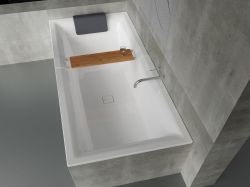 Wanna prostokątna 180x80cm z zagłówkiem po lewej Riho Still Square LED B099004005 biały połysk