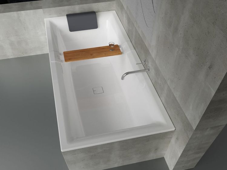 Wanna prostokątna 180x80cm z zagłówkiem po lewej Riho Still Square LED B099004005 biały połysk