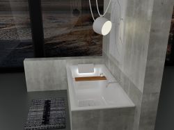 Wanna prostokątna 180x80cm z zagłówkiem po lewej Riho Still Square LED B099005005 biały połysk