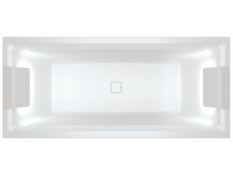 Przejdź do produktu Wanna prostokątna 180x80cm z 2 zagłówkami Riho Still Square LED B099005005 biały połysk