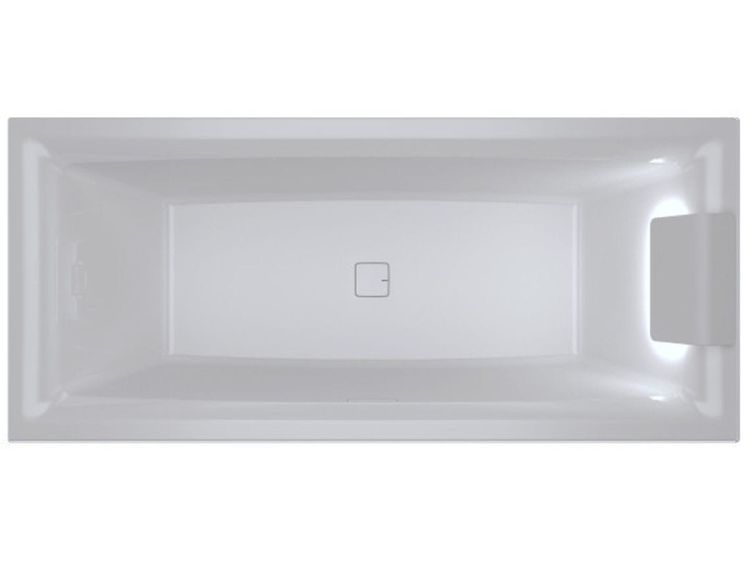 Wanna prostokątna 170x75cm z zagłówkiem po prawej Riho Still Square LED B100003005 biały połysk