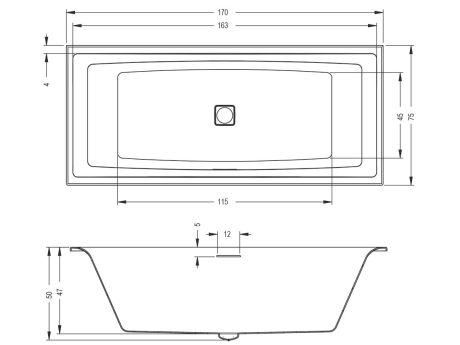 Przejdź do produktu Wanna prostokątna 170x75cm z 2 zagłówkami Riho Still Square LED B100005005 biały połysk