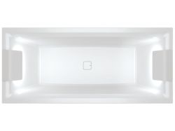 Wanna prostokątna 170x75cm z 2 zagłówkami Riho Still Square LED B100005005 biały połysk