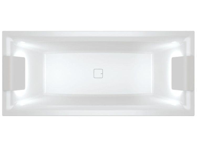 Wanna prostokątna 170x75cm z 2 zagłówkami Riho Still Square LED B100005005 biały połysk