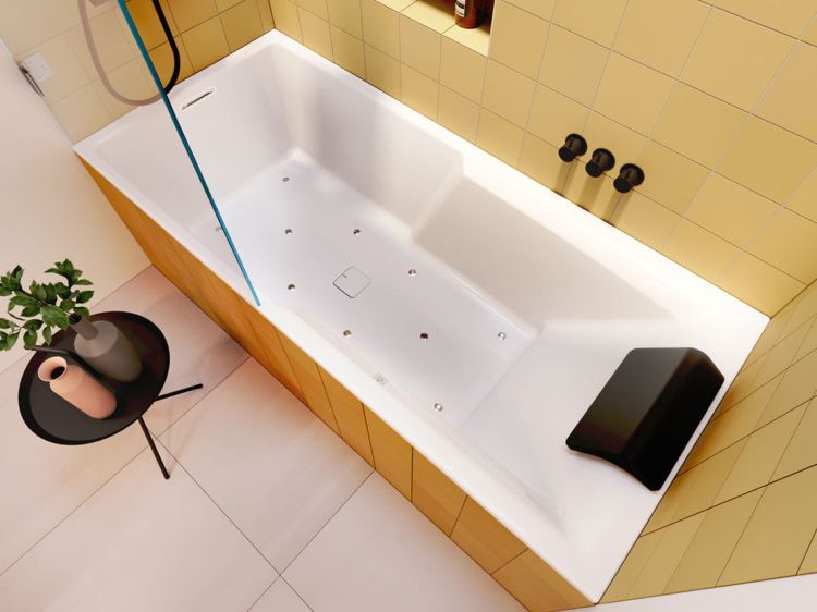 Wanna prostokątna 180x80 cm z hydromasażem Air Riho Still Shower BR05A1GH1003 biały