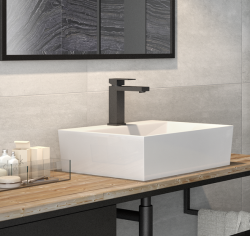 Bateria umywalkowa Besco Varium/Modern II czarny matt BU-MVII-CZ