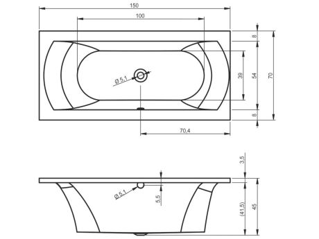 Przejdź do produktu Wanna prostokątna 150x70 cm z hydromasażem Riho Lima B049002005 biały
