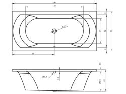 Wanna prostokątna 190x90 cm z hydromasażem Air Riho Lima BB48A1GH1003 biały