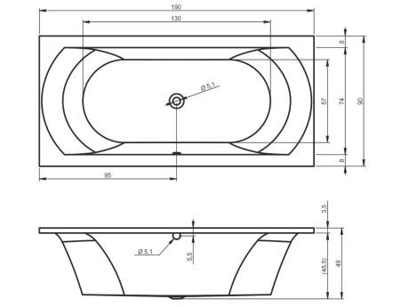Przejdź do produktu Wanna prostokątna 190x90 cm z hydromasażem Riho Lima B053006005 biały