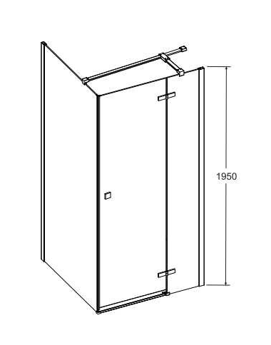 Kabina prysznicowa prostokątna 100x80 cm Besco Pixa PPP/PPL-108-195C rys. tech.