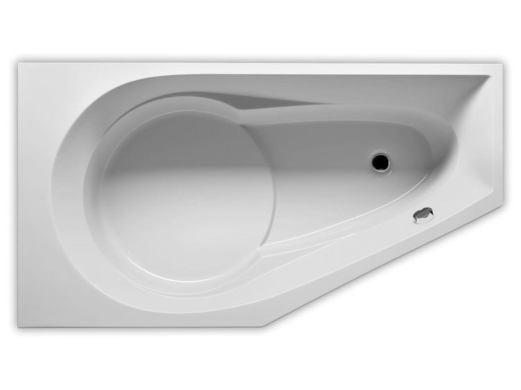 Wanna asymetryczna 160x90 cm Riho Yukon Plug&Play BD74 prawa biały