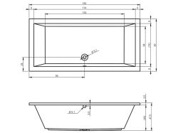 Wanna prostokątna 190x90 cm z hydromasażem Air Riho Lusso BA99A1GH1003 biały połysk