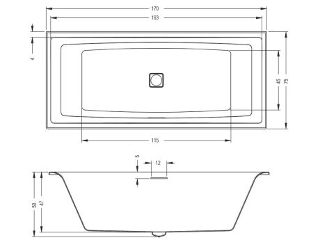 Przejdź do produktu Wanna prostokątna 170x75 cm z hydromasażem Riho Still Square B100006005 biały połysk