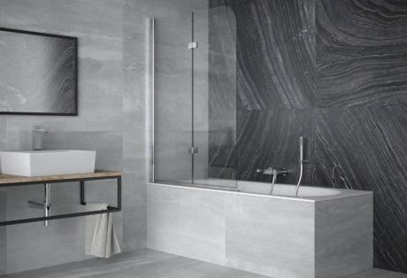 Przejdź do produktu Parawan nawannowy dwuskrzydłowy Besco Avigo 100x145 cm PAV-2S