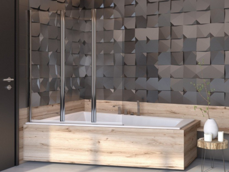 Przejdź do produktu Parawan nawannowy trzyskrzydłowy Besco Prime 3 120x140 cm PNP-3S