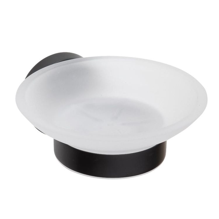 X-ROUND BLACK mydelniczka, szkło mleczne, czarny