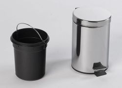 SIMPLE LINE kosz na śmieci okrągły 3l, polerowana stal nierdzewna