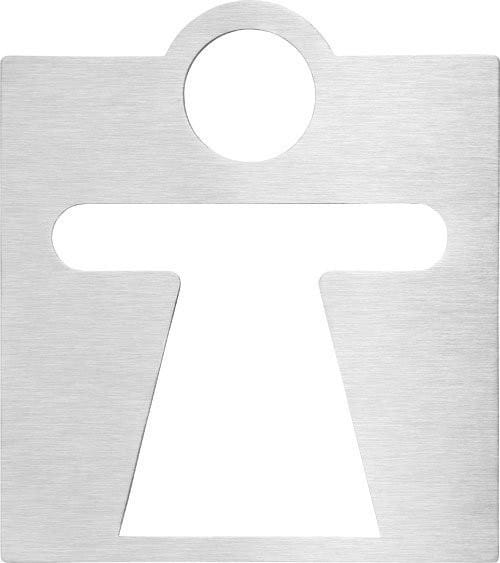 WC tabliczka - damska 120x120mm, stal nierdzewna szczotkowana