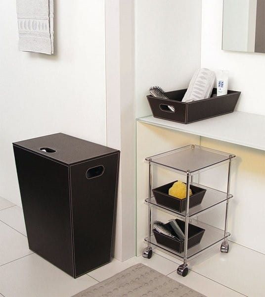 ECO PELLE kosz na pranie 47x60x30cm, brązowy