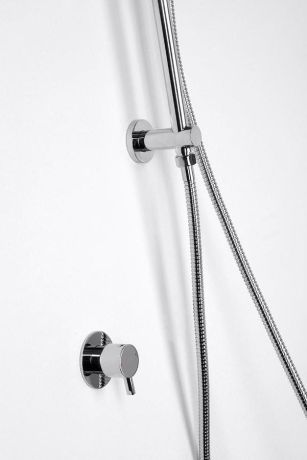 Przejdź do produktu Uchwyt prysznicowy z odpływem wody, przesuwny, okrągły, 720mm, chrom