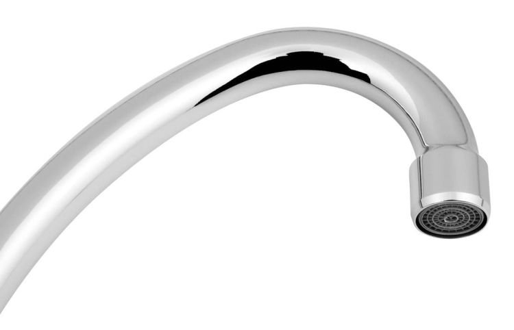 Wylewka w kształcie J, 3/4'x18x164mm, chrom
