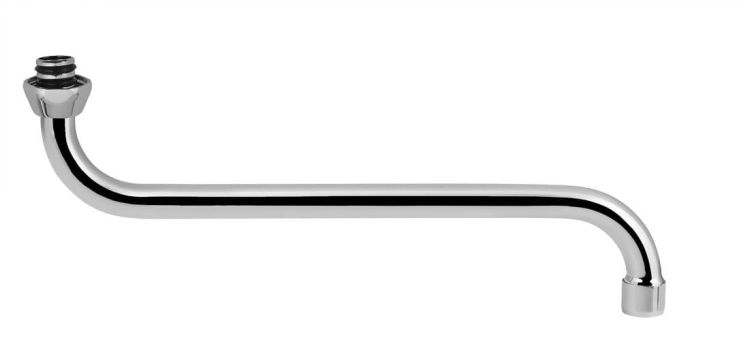 Wylewka w kształcie S, 3/4'x18x334mm, chrom