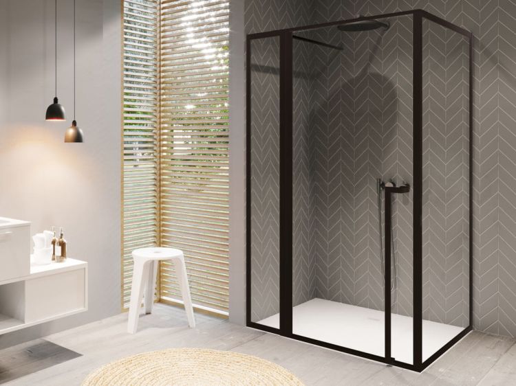 Kabina prysznicowa prostokątna 130x80 cm Riho Lucid GD203 G005022121 czarny - bez wieszaka na ręcznik