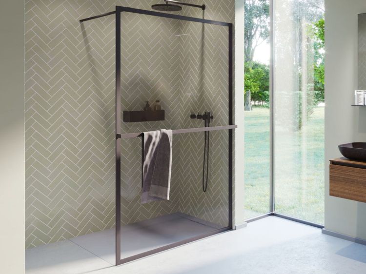 Ścianka prysznicowa 90x200 cm Riho Lucid GD400 G005025121 czarny