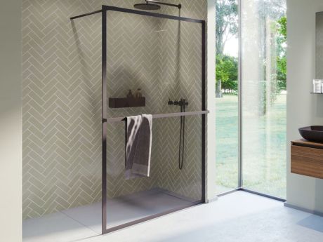 Przejdź do produktu Ścianka prysznicowa 120x200 cm Riho Lucid GD400 G005027121 czarny