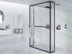 Kabina prysznicowa walk-in 90x200x30 cm z 2 elementami stałymi Riho Lucid GD404 G005037121 czarny