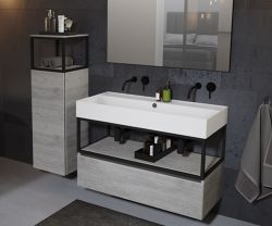Umywalka ceramiczna 121x46 cm Riho Livit Glaze Top W006008005 biały połysk